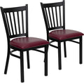 Flash Furniture 2 Pack HERCULES Series Black Vertical Back Metal Restaurant by FlashFurniture