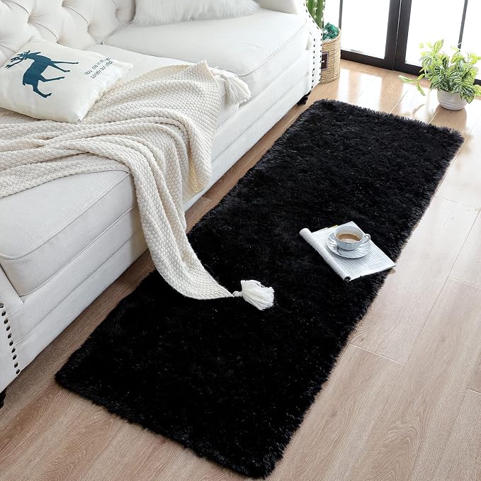 Chicrug Soft Runner Rugs for Bedroom Living Room Plush Fluffy Rug 2x7 Feet - Image 4
