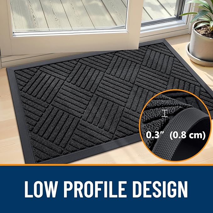 OLANLY Front Door Mat Outside Entrance 47x23, Heavy Duty Sturdy Natural Rubber - Image 4