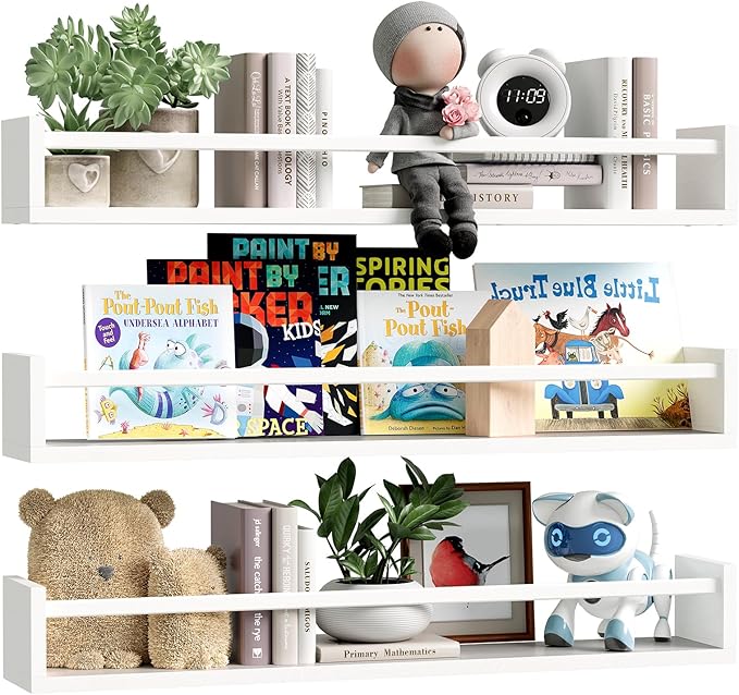 Fixwal Nursery Book Shelves, 23.6 Inch Floating Bookshelf by Fixwal