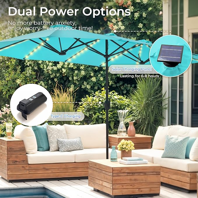 SUPERJARE 13ft Outdoor Patio Umbrella - Image 3