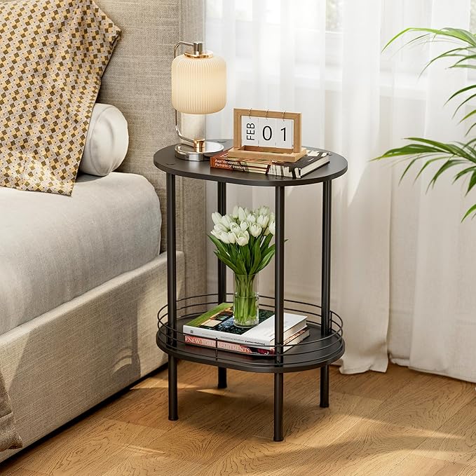 Nightstand Set of 2, Small Modern Round Side Table - Image 2