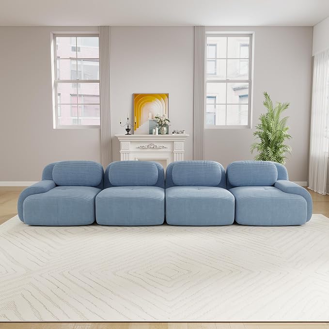 Boneless Sectional Couch, No Assembly Required, 152.7” Modular Cloud Sofa - Image 2