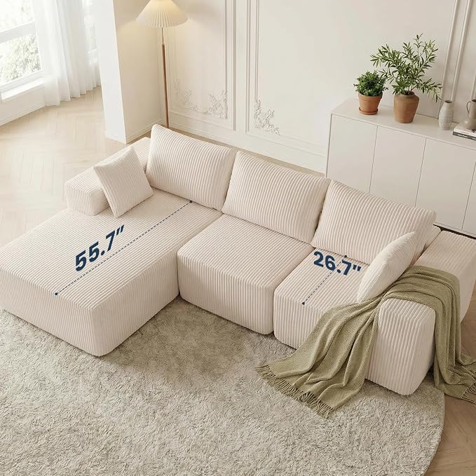 DUMOS 108” Modular Sectional Sofa, Cloud Sectional Couch - Image 7