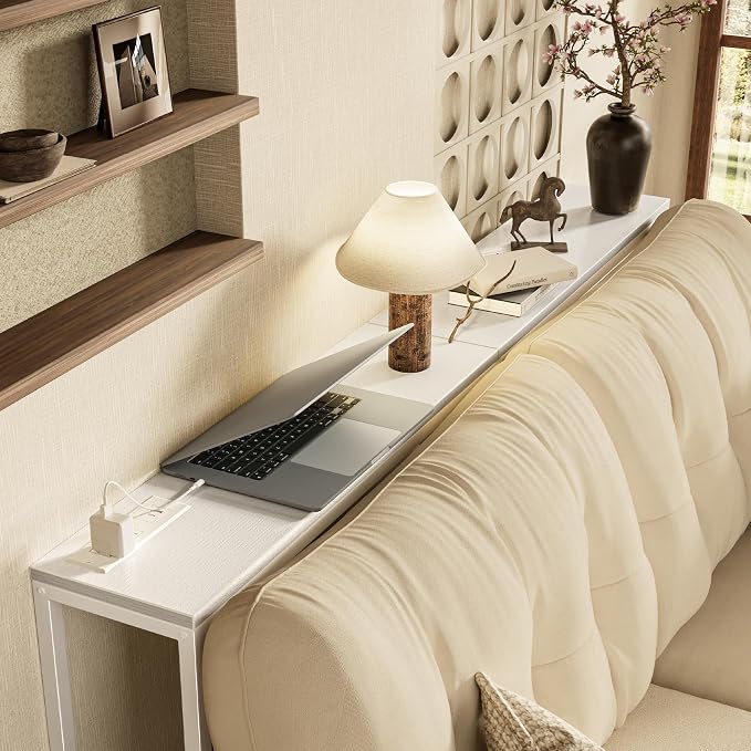 SUPERJARE Console Table with Outlet, 63 Inch Sofa Table with Charging Station - Image 2