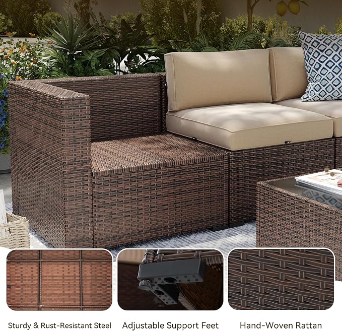 Aoxun Patio Furniture Sets, 12-Piece Outdoor Patio Furniture - Image 6