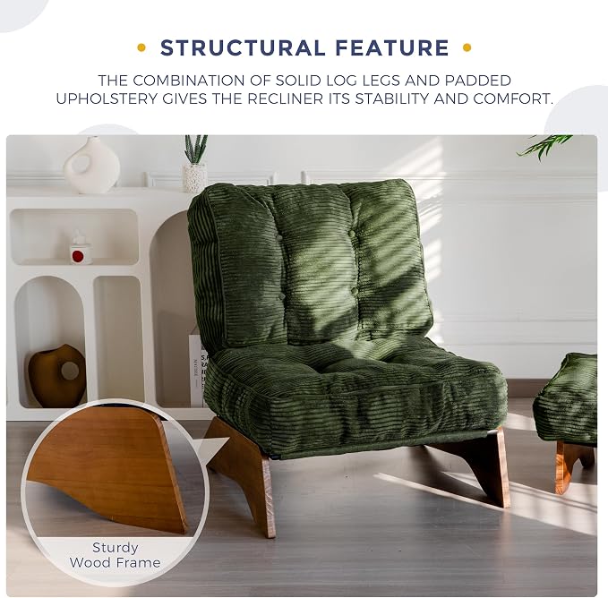 MAXYOYO Accent Chair with Ottoman Adjustable Backrest, Tufted Living Room Chair - Image 5