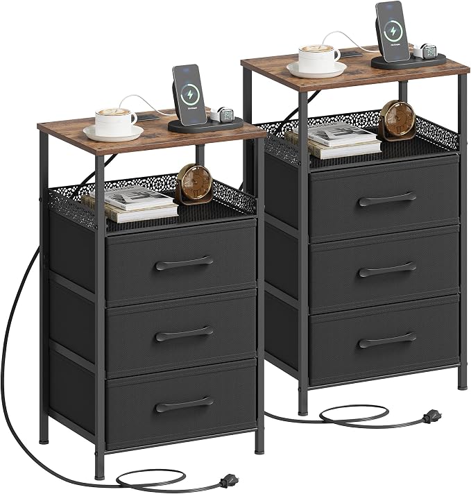 JARHETUN Nightstand Set of 2, Night Stands by JARHETUN