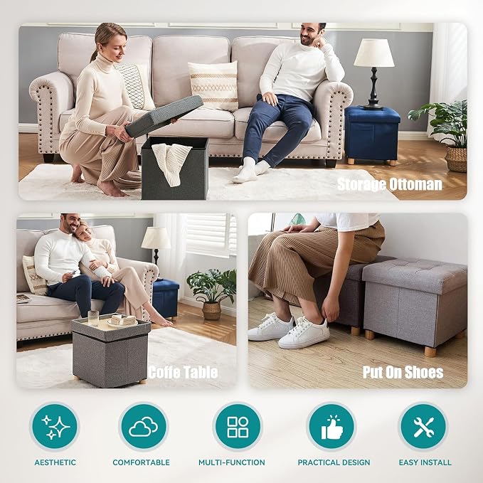 BRIAN & DANY Ottoman with Storage, Small Storage Ottoman - Image 6