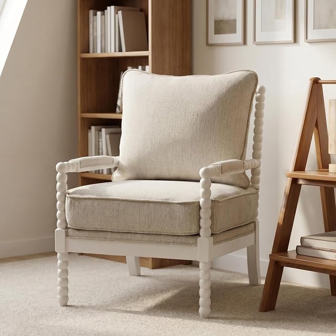 DUHOME Linen Fabric Spindle Accent Chair by DuhomeElegantLifestyle
