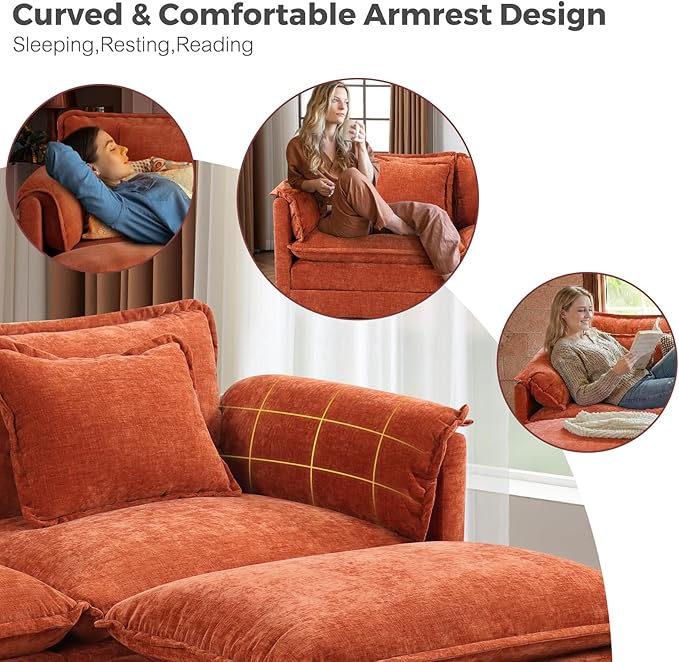 ELUCHANG Oversized 113" Modular Sectional Sofa, Comfy Cloud Couch, L Shaped - Image 5