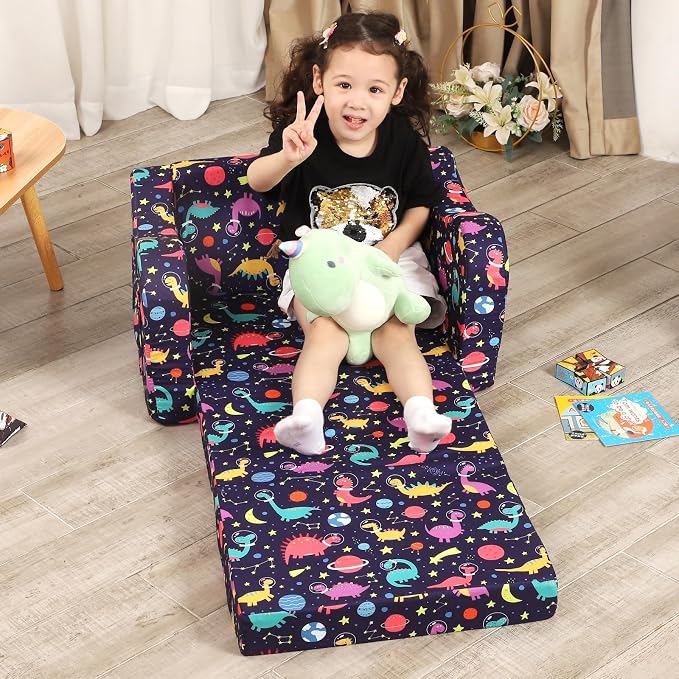 MOMCAYWEX Kids Sofa, 2-in-1 Flip-Out Foam Couch, Foldable Soft Play Lounge Chair - Image 6