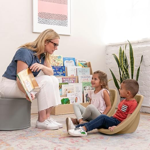 ECR4Kids Plastic Leaf Scoop Floor Rocker Seat, Classroom Furniture - Image 2