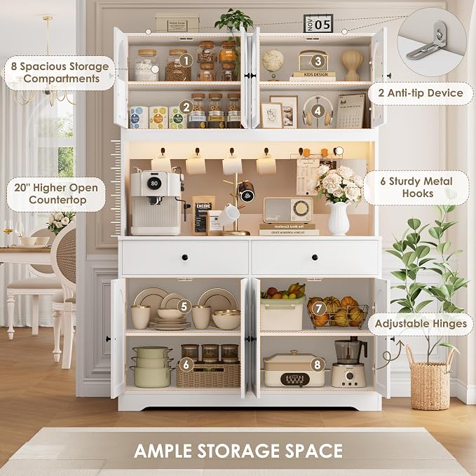 HIFIT 71" LED Kitchen Pantry Cabinet - Image 7