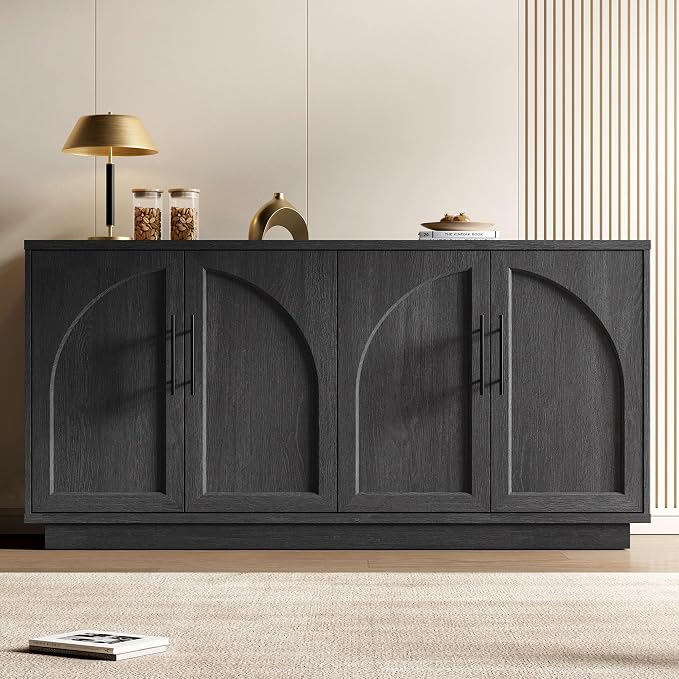 Fatmok Buffet Cabinet with Storage, Wood Media TV Console Table Credenza by Fatmok