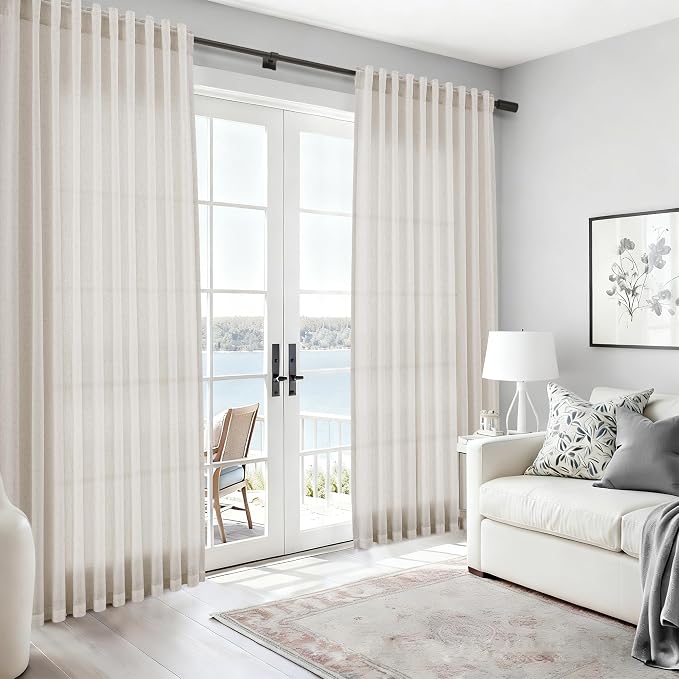 Nanspring Pearl White Linen Curtains - Image 6