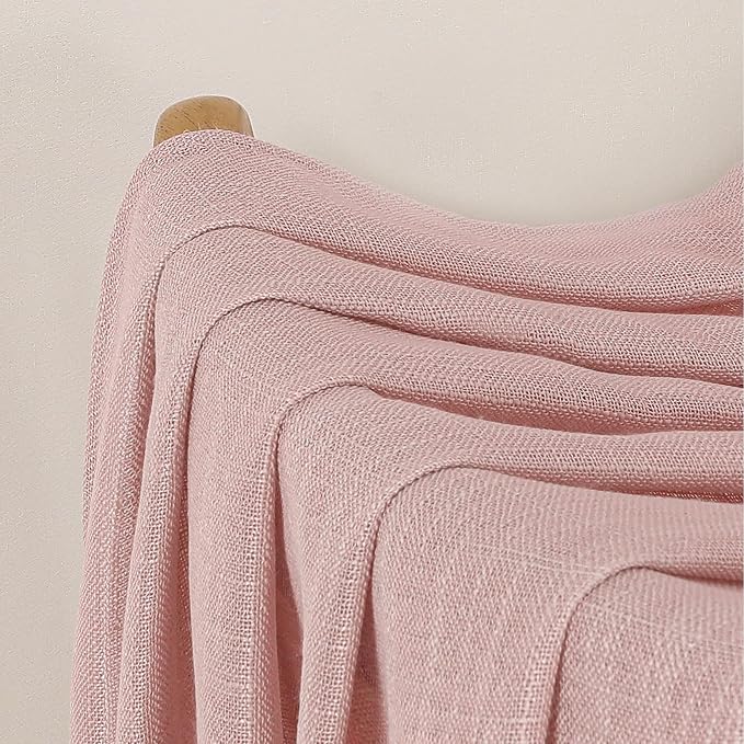 Chyhomenyc Rose Pink Semi Sheer Curtains 36 Inch Length, Light Filtering Faux - Image 9