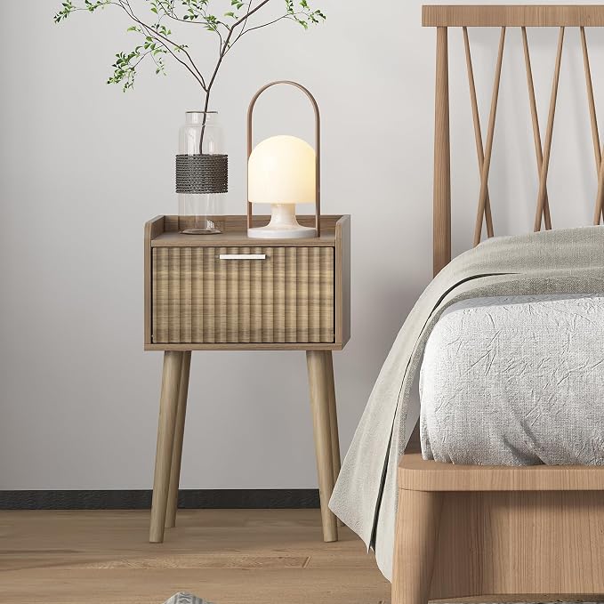 LAATOOREE Small Nightstand Set of 2, Side End Table - Image 2