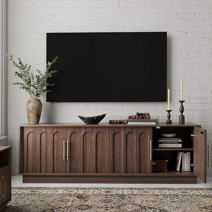 FORTUNETEC TV Stand for 75 Inch TV, Mid Century Modern TV Stand - Image 6