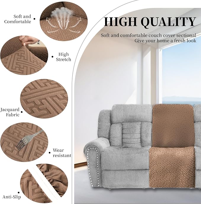100% Waterproof Sectional Recliner Couch Covers - Image 5