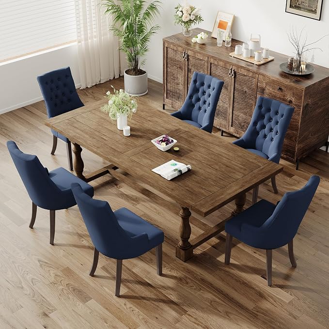 COLAMY Fabric Side Dining Chairs Set of 4, Wingback Upholstered Dining Room - Image 7
