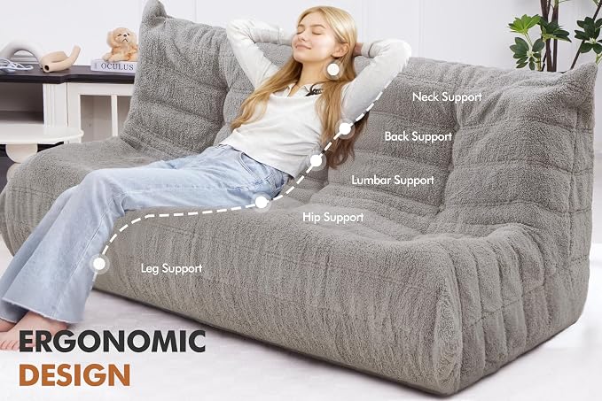 Bean Bag 3-Seater Chair Big Sofa Beanbag Chair - Image 4