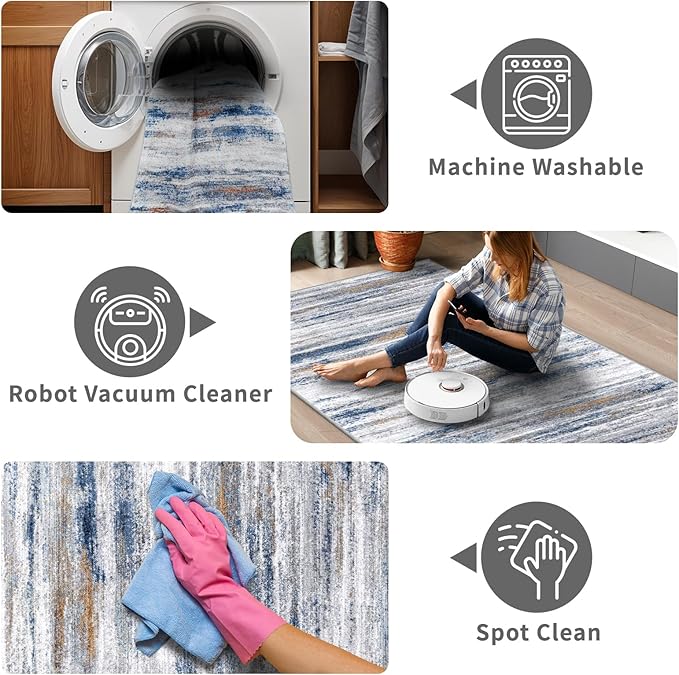 3x10 Washable Runner Rug for Family: Easy-to-Clean Runners for Hallway Entryway - Image 4
