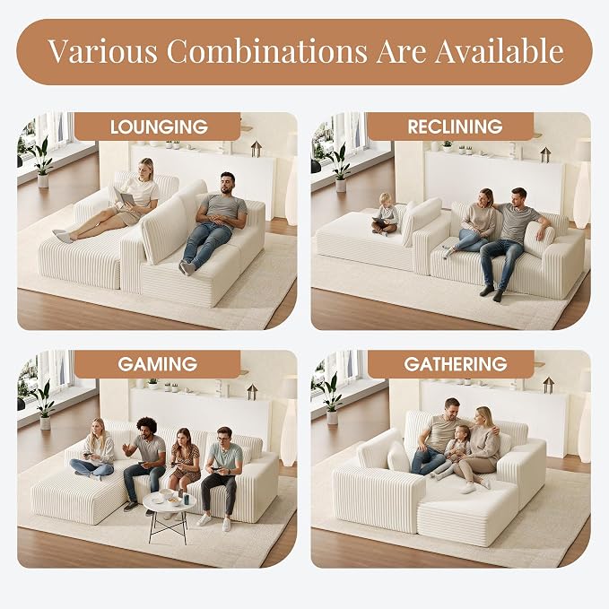 GRUSIGN 107'' Cloud Sectional Boneless Couches - Image 5