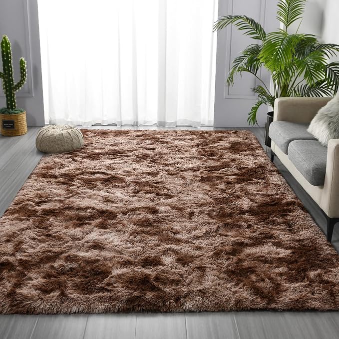 Deerhoo Large Shag Area Rugs 6 x 9, Tie-Dyed Plush Fuzzy Rugs - Image 3
