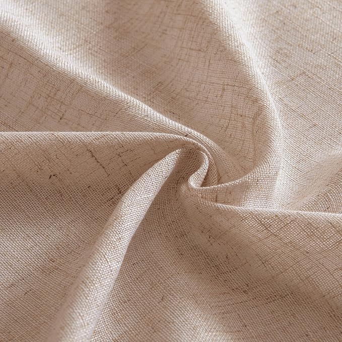 MIULEE Natural Beige Linen Curtains 63 Inch Length 2 Panels - Image 8