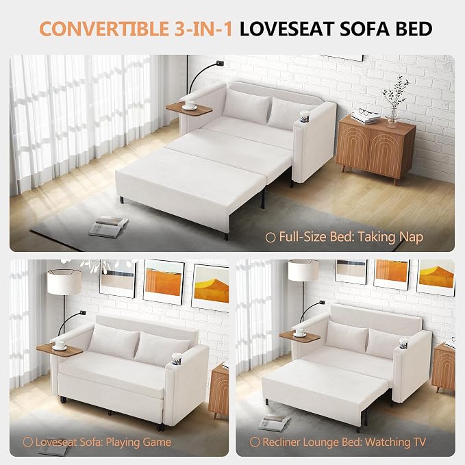 3-in-1 Convertible Sleeper Sofa Couch - Image 3