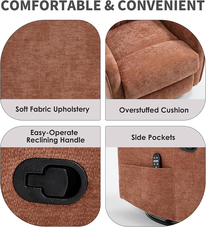 Trustyue Swivel Rocker Recliner Chair, 360° Swivel Recliner - Image 7