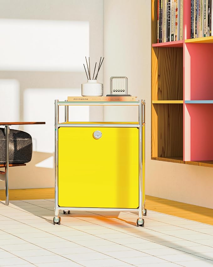 Matte Storage Cart with Flap Door, Large Capacity Storage Cart with Detachable - Image 8