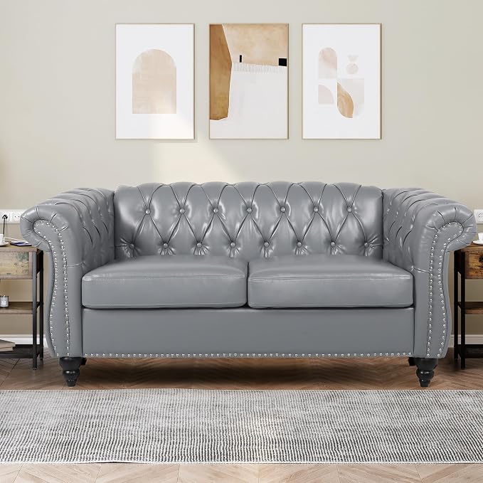 QHITTY 3 Piece Living Room Set, Sectional Chesterfield Sofa Chair Contemporary - Image 8