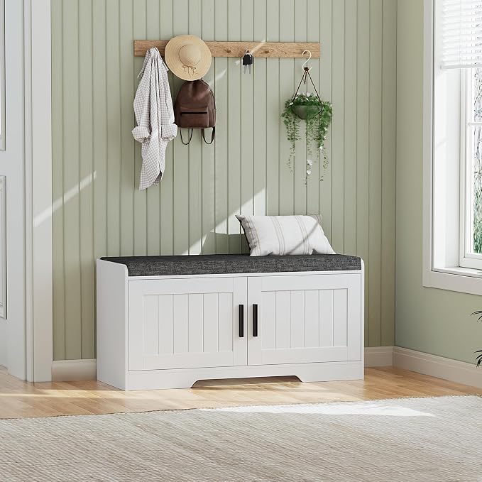 Homleke 2-Tier Storage Bench, Shoe Bench by Homleke