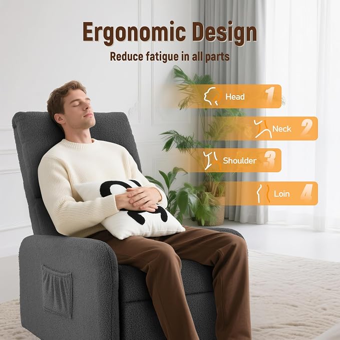 Korser 360° Rocking Chair, Nursery Rocker Chair - Image 4