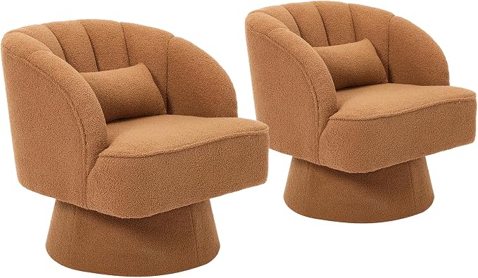 Garvee Ultra-Plush Swivel Accent Chair, 360° Barrel Lounge Chair - Image 7