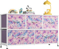 WLIVE Dresser for Bedroom with 5 Drawers, Wide Chest of Drawers, Fabric Dresser by WLIVE