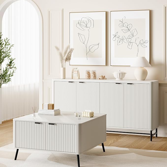 Fatmok Fluted Furniture Set – 65" Buffet Sideboard Cabinet by Fatmok