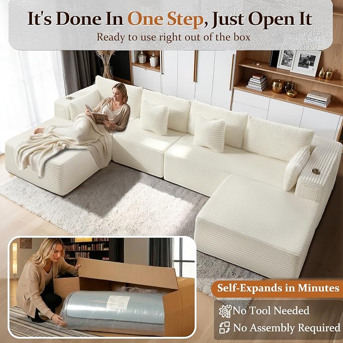 37" Cloud Sectional Couch Ottoman - Image 3