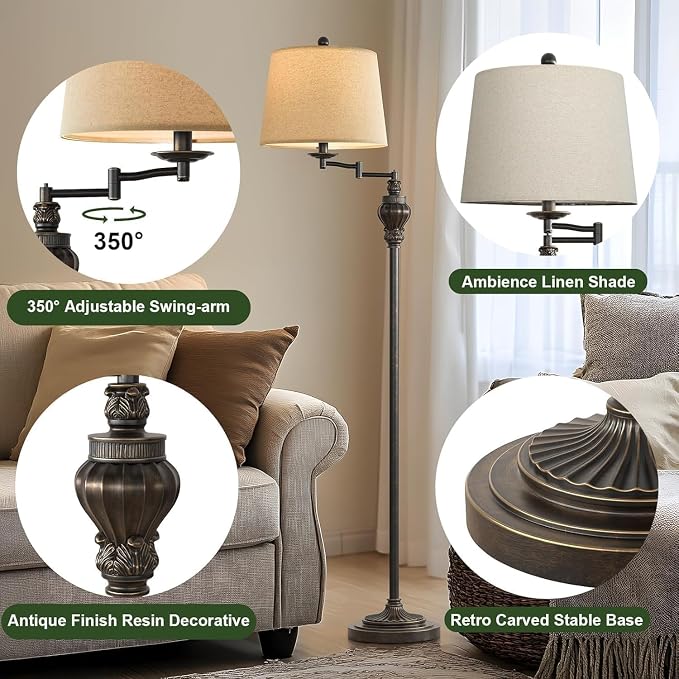 G-SAFAVA 61" Vintage Floor Lamp - Image 5
