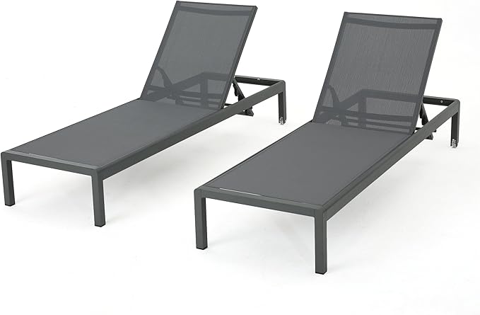 Christopher Knight Home Cape Coral Outdoor Aluminum Chaise Lounges by ChristopherKnightHome