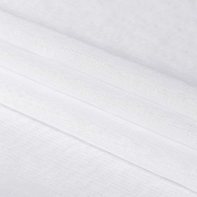 DWCN Sheer White Curtains 54 inch Length, Rod Pocket Solid Color Window - Image 6