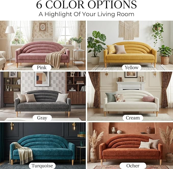 63" Small Loveseat Sofa for Small Spaces, Mid Century Modern Sofa, Linen - Image 9