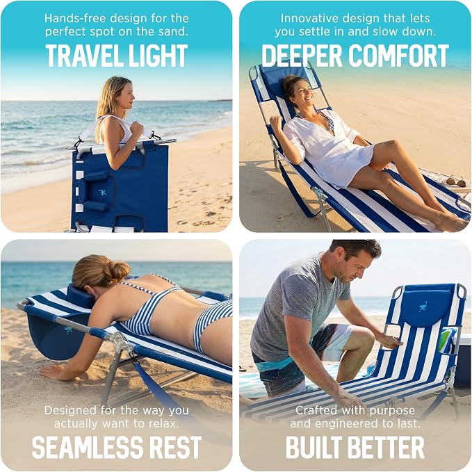 Ostrich Beach Lounge Chair, Folding & Reclining Outdoor Chaise Lounger - Image 8