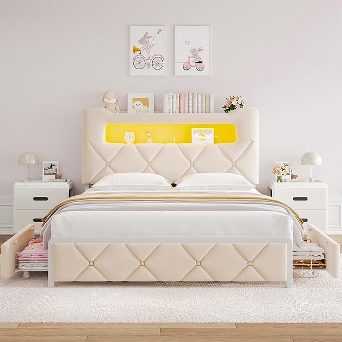 Full Upholstered LED Bed Frame - Image 8