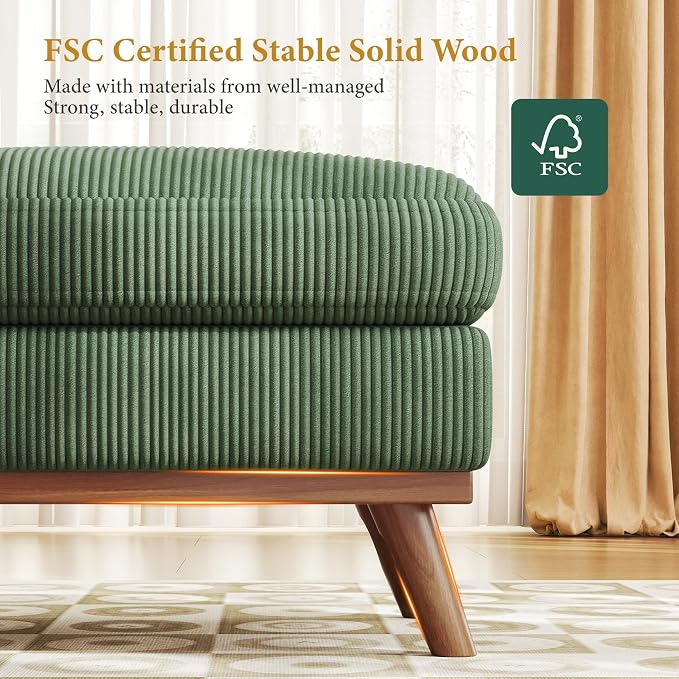 Vesgantti Large Ottoman for Modular Sofa, 29.5" Corduroy Pouf Ottoman - Image 4