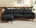 Vesgantti 97" Modular Sectional Sofa Black, L-Shaped Couch by Vesgantti