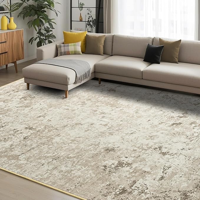 Toneed Abstract Area Rug 5x8 Modern Washable Rug Soft Non Slip Rug Low Pile - Image 2
