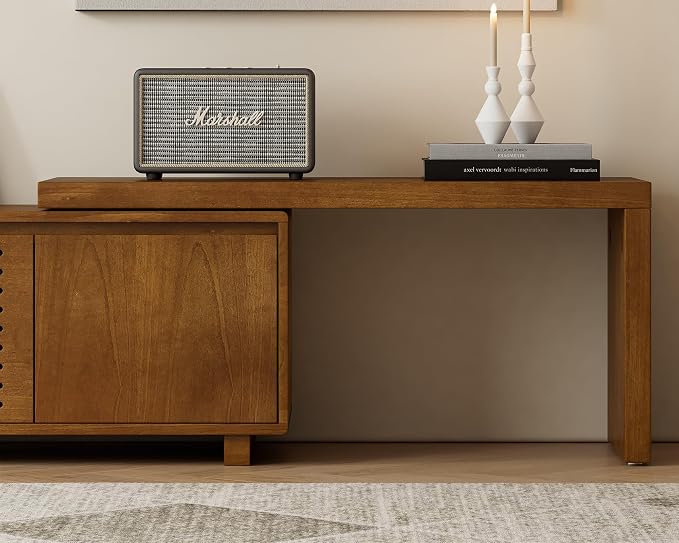 LKTART Mid Century Modern TV Stand, Extendable Entertainment Center - Image 8